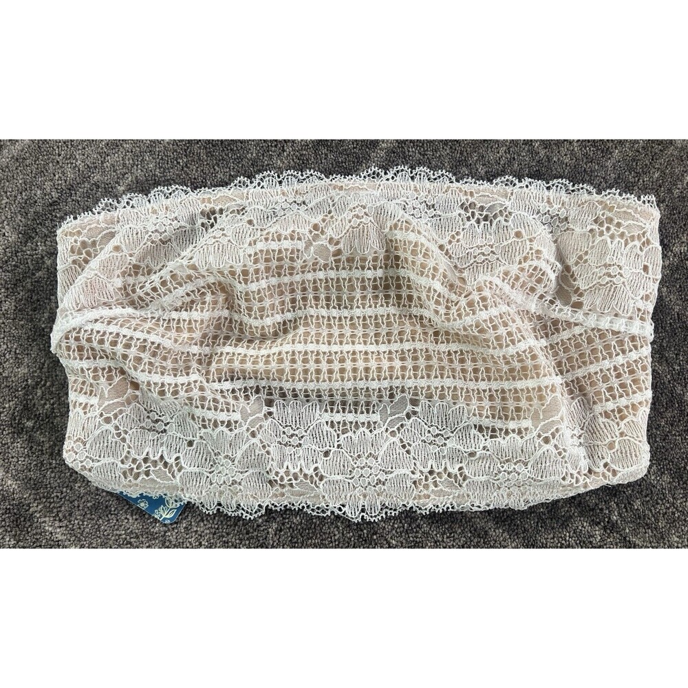 Free People Intimately Ivory Strapless Lace Bandeau Bralett NWT Size Small